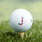ユニオンジャック国旗tmtp5 gbcnにオーバーレイされたJモノグラム ゴルフボール (インサイチュ 木)