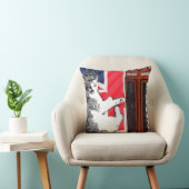 ユニオンジャック旗電話ブースのクラウンキティ猫 クッション (椅子)