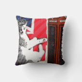 ユニオンジャック旗電話ブースのクラウンキティ猫 クッション (裏面)