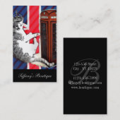 ユニオンジャック旗電話ブースのクラウンキティ猫 名刺 (正面/裏面)