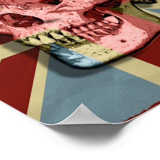 ユニオンジャック笑顔スカルモダンウォールアートポスター ポスター (角)