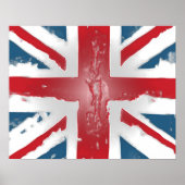 ユニオンジャック英国国旗の抽象芸術ワックスアート ポスター (正面)