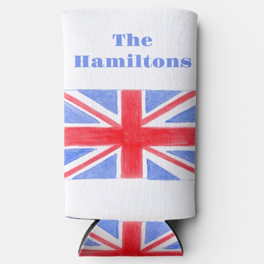 ユニオンジャック英国国旗素晴らしイギリス スリム缶クーラー (正面)