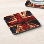 ユニオンジャック英擦り切れた国国旗 コースター (左側)