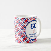 ユニオンジャック50と絶対に素晴らしい素晴らしイギリス コーヒーマグカップ (正面右)
