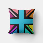 ユニオンジャック/フラッグ数々のカラー+ブラックデザイン クッション (正面)