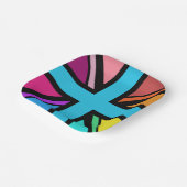 ユニオンジャック/フラッグ数々のカラー+ブラックデザイン ペーパープレート (傾斜あり)