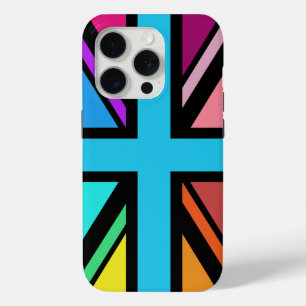 ユニオンジャック/フラッグ数々のカラー+ブラックデザイン iPhone 15 PROケース