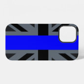 ユニオンジャック 薄い青い線 iPhoneケース (裏面横)
