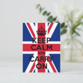 ユニオンジャック Keep Calm and Carry On ポストカード (スタンド正面)