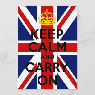 ユニオンジャックKeep Calm and Carry On招待状カード 招待状