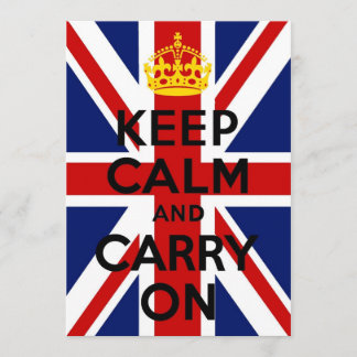 ユニオンジャックKeep Calm and Carry On招待状カード 招待状