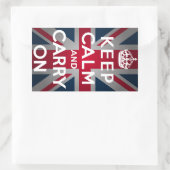 ユニオンジャックKeep Calm and Carry On 長方形シール (バッグ)