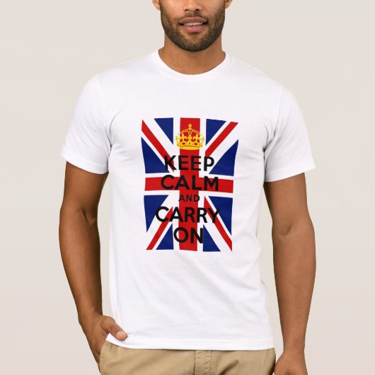 ユニオンジャックKeep Calm and Carry On Tシャツ (正面)