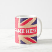 ユニオンジャッグランジク国旗+テキスト コーヒーマグカップ (正面右)