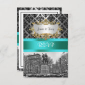 ユニオンスクエアNYCブラックダマスク212 RSVP 1 (正面/裏面)