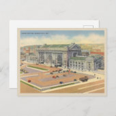 ユニオンステーションカンザスシティミズーリヴィンテージ1940s ポストカード (正面/裏面)