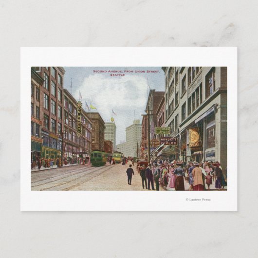 ユニオンストリートから見るセカンドアベニュー ポストカード (正面)