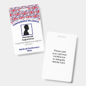 ユニオンチャック イギリス国旗 カスタマイズロゴ 写真付きID 名前 バッジ (正面＆裏面)