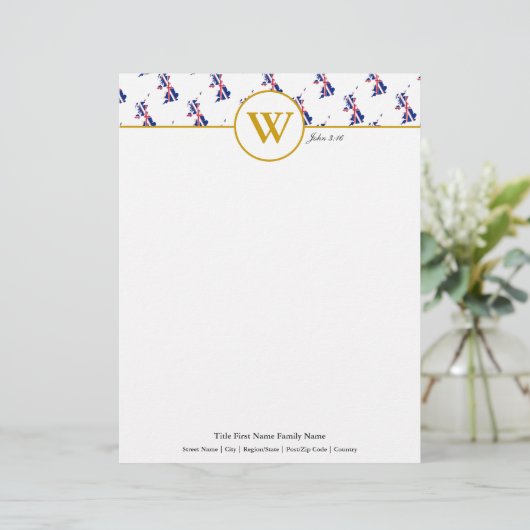 ユニオンパーソナライズされたジャックUKマップレターヘッド レターヘッド (スタンド正面)