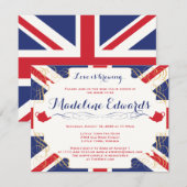 ユニオンフラッグ イギリス ハイティー ブライダルシャワー 招待状 (正面/裏面)