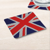 ユニオンモダンジャックオンカーボン繊維スタイルプリント スクエアペーパーコースター (アングル)