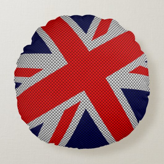 ユニオンモダンジャックオンカーボン繊維スタイルプリント ラウンドクッション (正面)