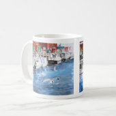 ユニオンワーフポートランドメーンウォーターカラー コーヒーマグカップ (正面左)