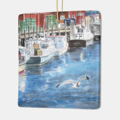 ユニオンワーフポートランドメーンウォーターカラー セラミックオーナメント (左)