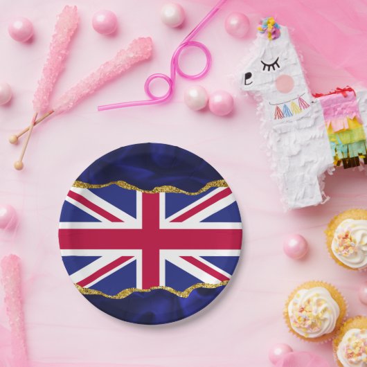 ユニオン国旗のパーティーピクニックプレート、レッドホワイト、海軍イギリス ペーパープレート (パーティー)