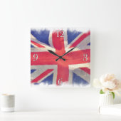 ユニオン国旗またはユニオンジャック英国愛国者 スクエア壁時計 (ホーム)