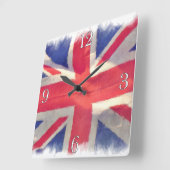 ユニオン国旗またはユニオンジャック英国愛国者 スクエア壁時計 (傾斜)