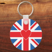 ユニオン国旗/ジャックデザイン&ハート キーホルダー (正面)