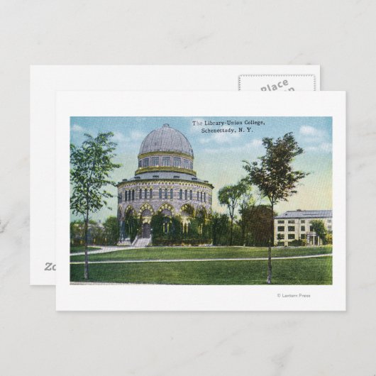 ユニオン大学図書館の外観 ポストカード (正面/裏面)