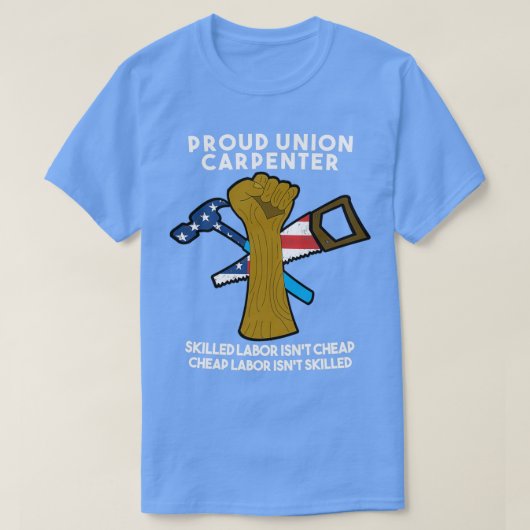 ユニオン大工アメリカ国旗の大工 Tシャツ (デザイン正面)