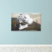 ユニオン太平洋貨物列車ビュー キャンバスプリント (インサイチュ (ウッドフロア))