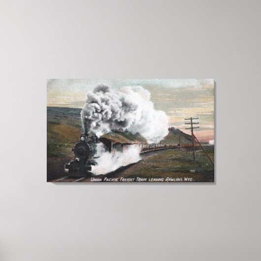 ユニオン太平洋貨物列車ビュー キャンバスプリント (正面)
