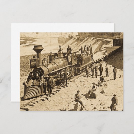 ユニオン太平洋鉄道セピアの風景 ポストカード (正面/裏面)