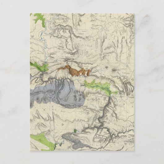 ユニオン太平洋鉄道道路地図からグリーンリバー ポストカード (正面)