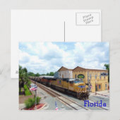 ユニオン太平洋黄色列車エンジン ポストカード (正面/裏面)