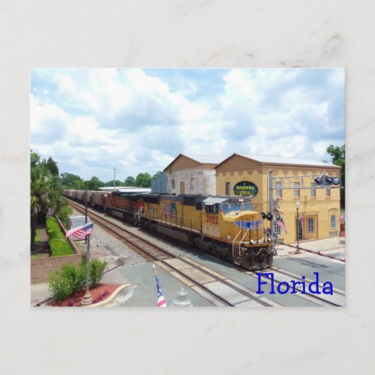 ユニオン太平洋黄色列車エンジン ポストカード (正面)