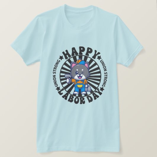 ユニオン強いシャツ労働組合労働者の労働日ギフトマン Tシャツ (デザイン正面)