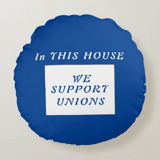 ユニオン社会正義のスローガン ラウンドクッション (正面)
