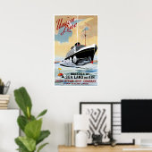 ユニオン蒸気船ラインヴィンテージ広告 ポスター (ホームオフィス)