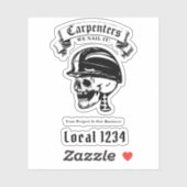 ユニオン貿易名前をカスタムする懸命ハットスカルロゴ シール (シート)