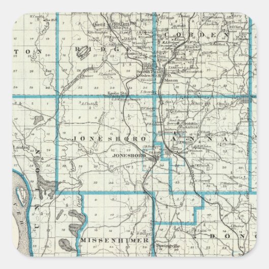 ユニオン郡の地図 スクエアシール (正面)