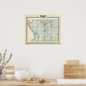 ユニオン郡の地図 ポスター (キッチン)