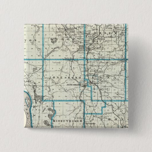 ユニオン郡の地図 缶バッジ (正面)