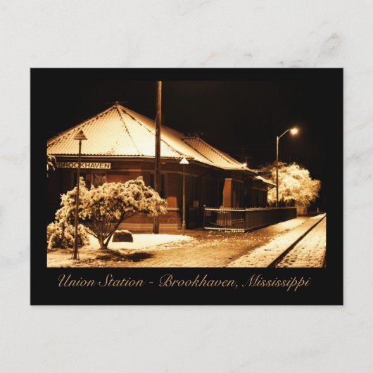 ユニオン駅 – ミシシッピ州ブルックヘブン ポストカード (正面)