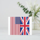 ユニオン・ジャックとアメリカ合衆国の国旗 ポストカード (スタンド正面)